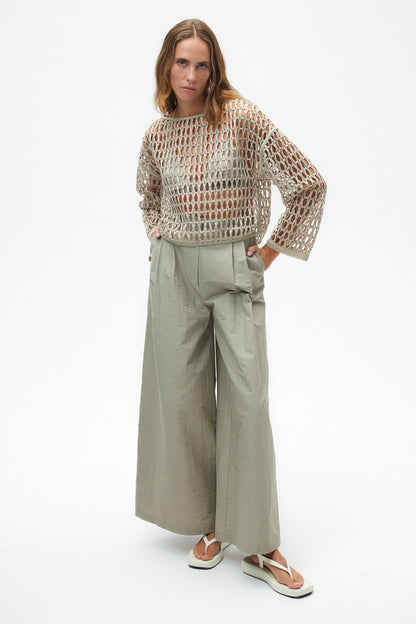 Pleated Wide Leg Pants