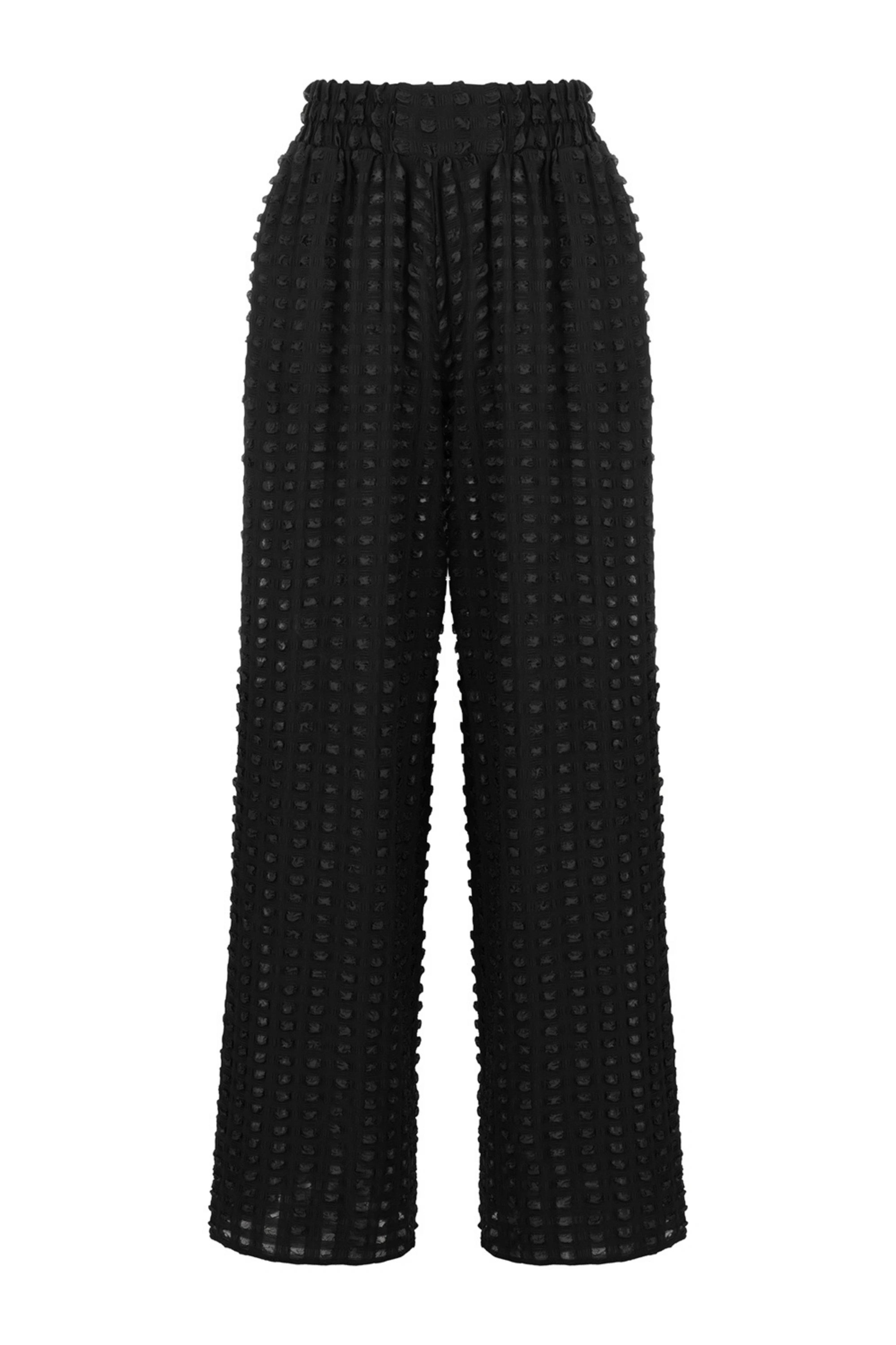 Textured Wide Leg Pants