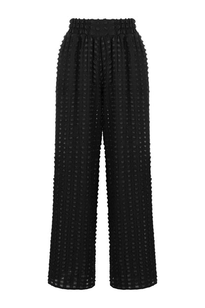 Textured Wide Leg Pants