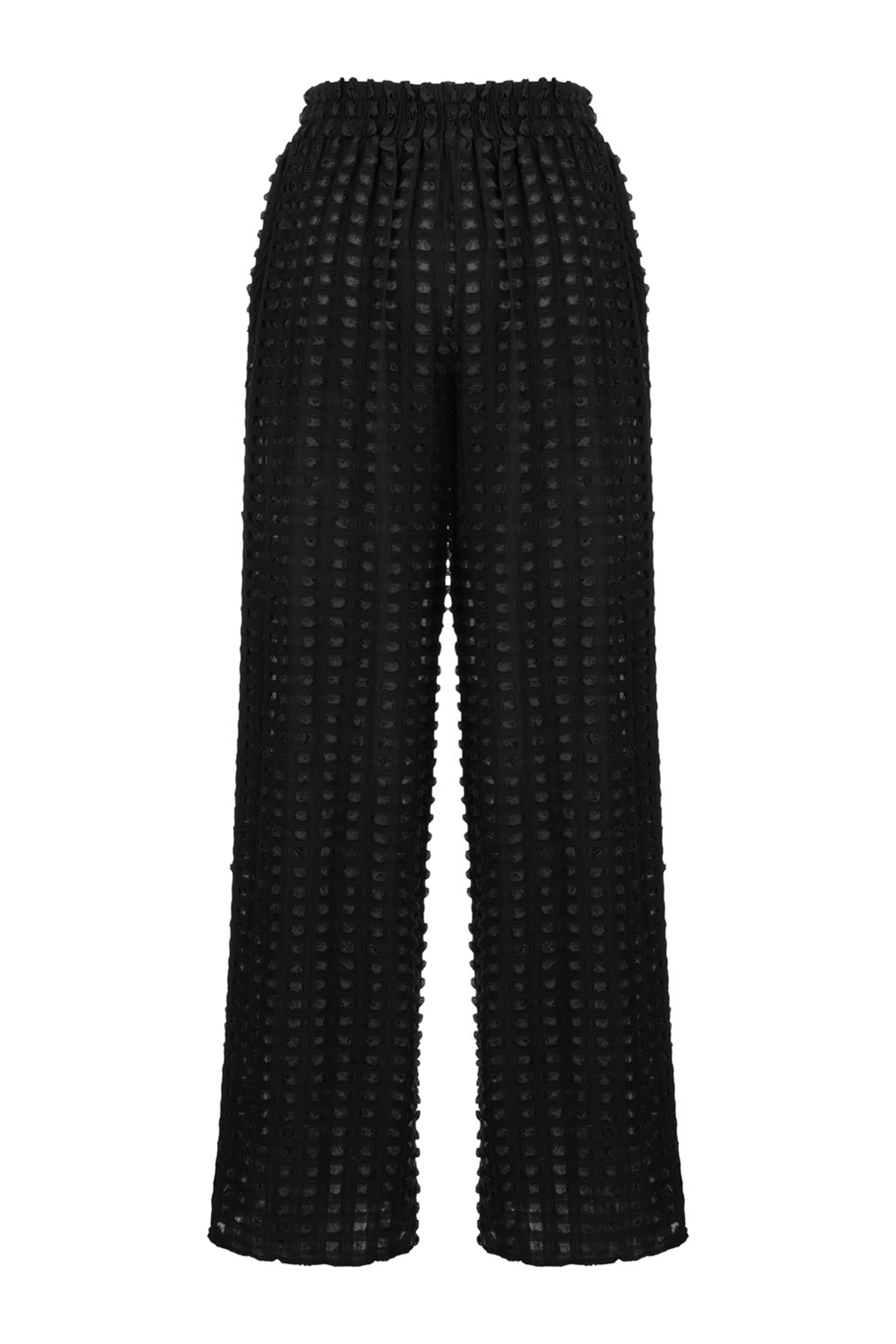 Textured Wide Leg Pants