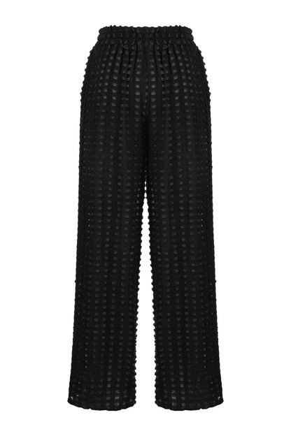 Textured Wide Leg Pants