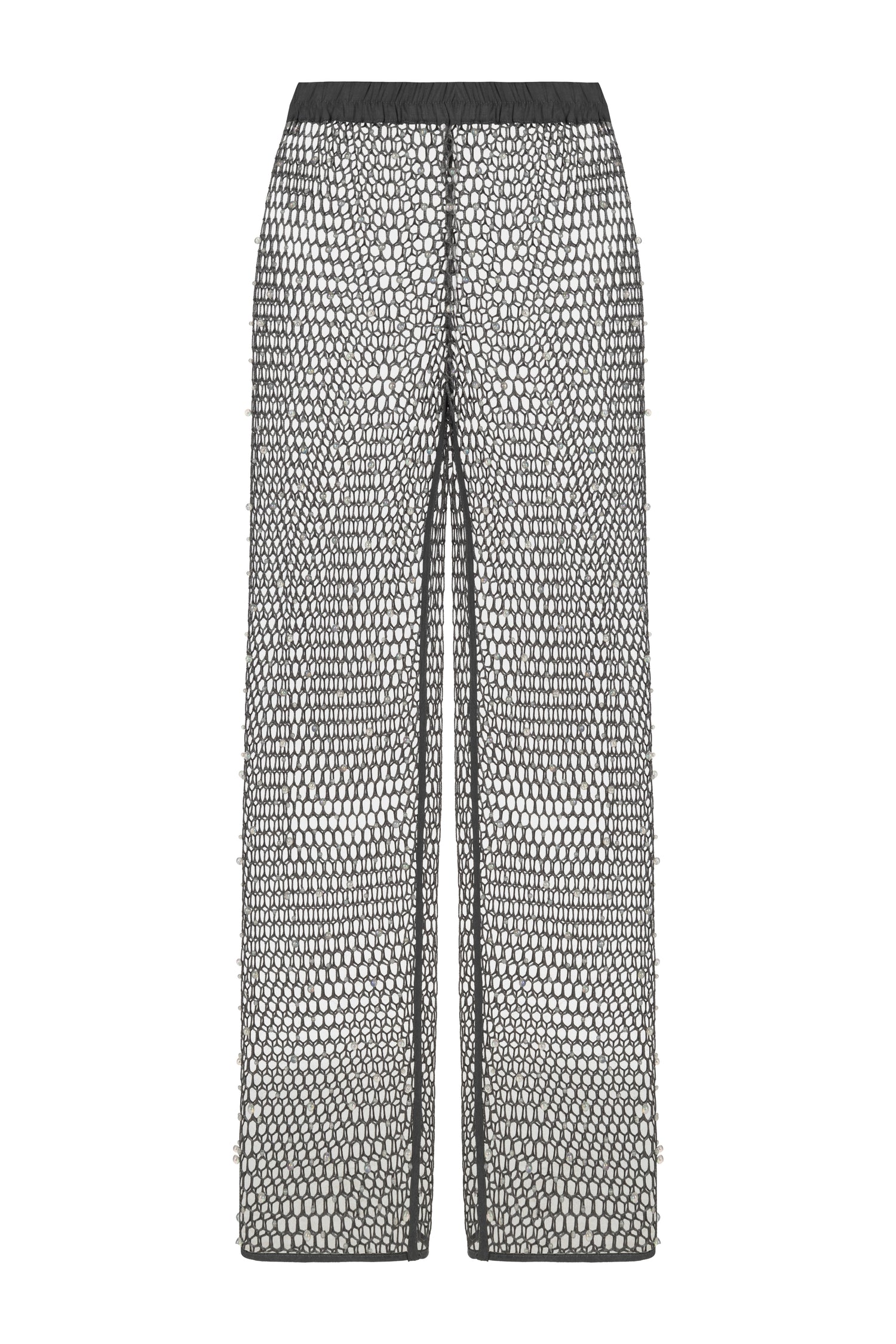 Shimmering Threaded Mesh Pants