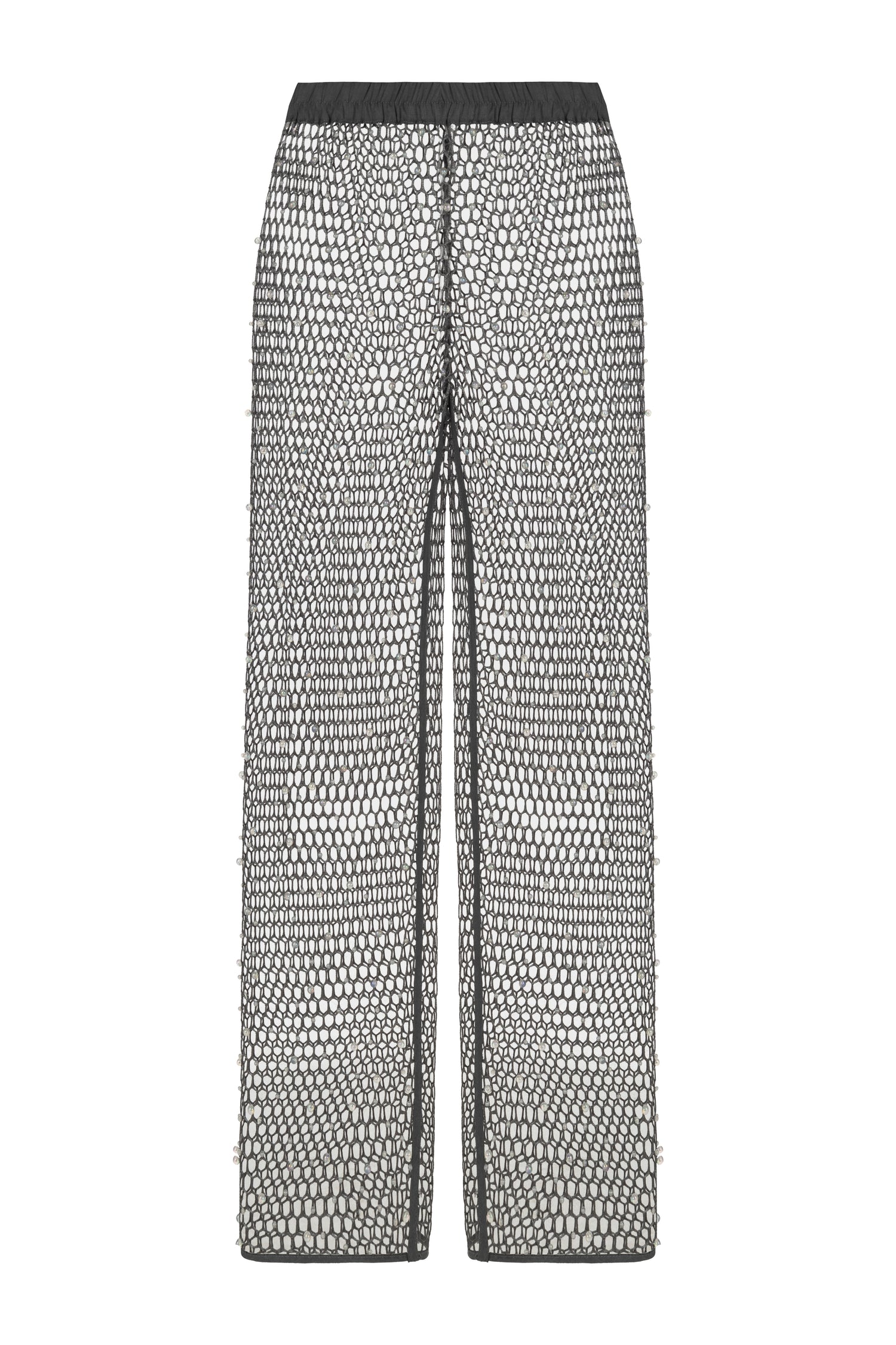 Shimmering Threaded Mesh Pants