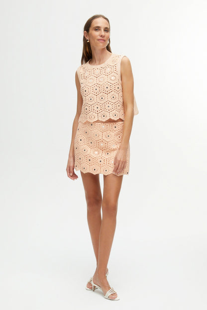 Embroidered Mini Skirt (Final Sale)