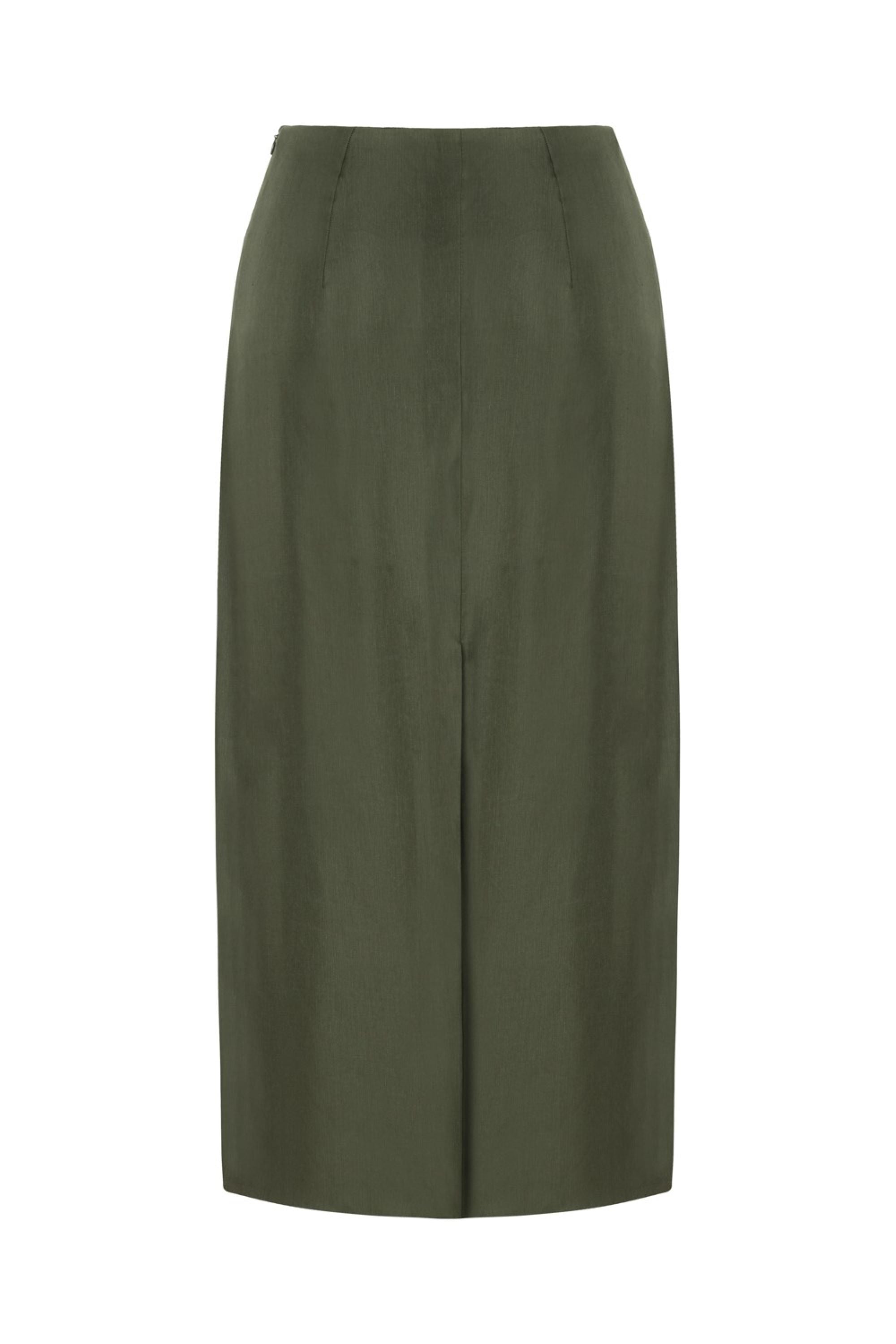 Midi Skirt with Back Slits