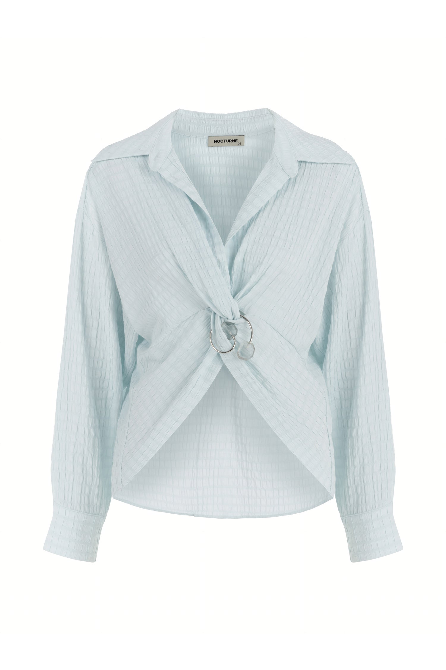 Textured Blouse with Front Knot