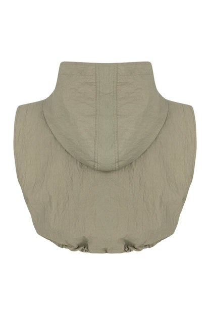 Ruffled Hooded Vest