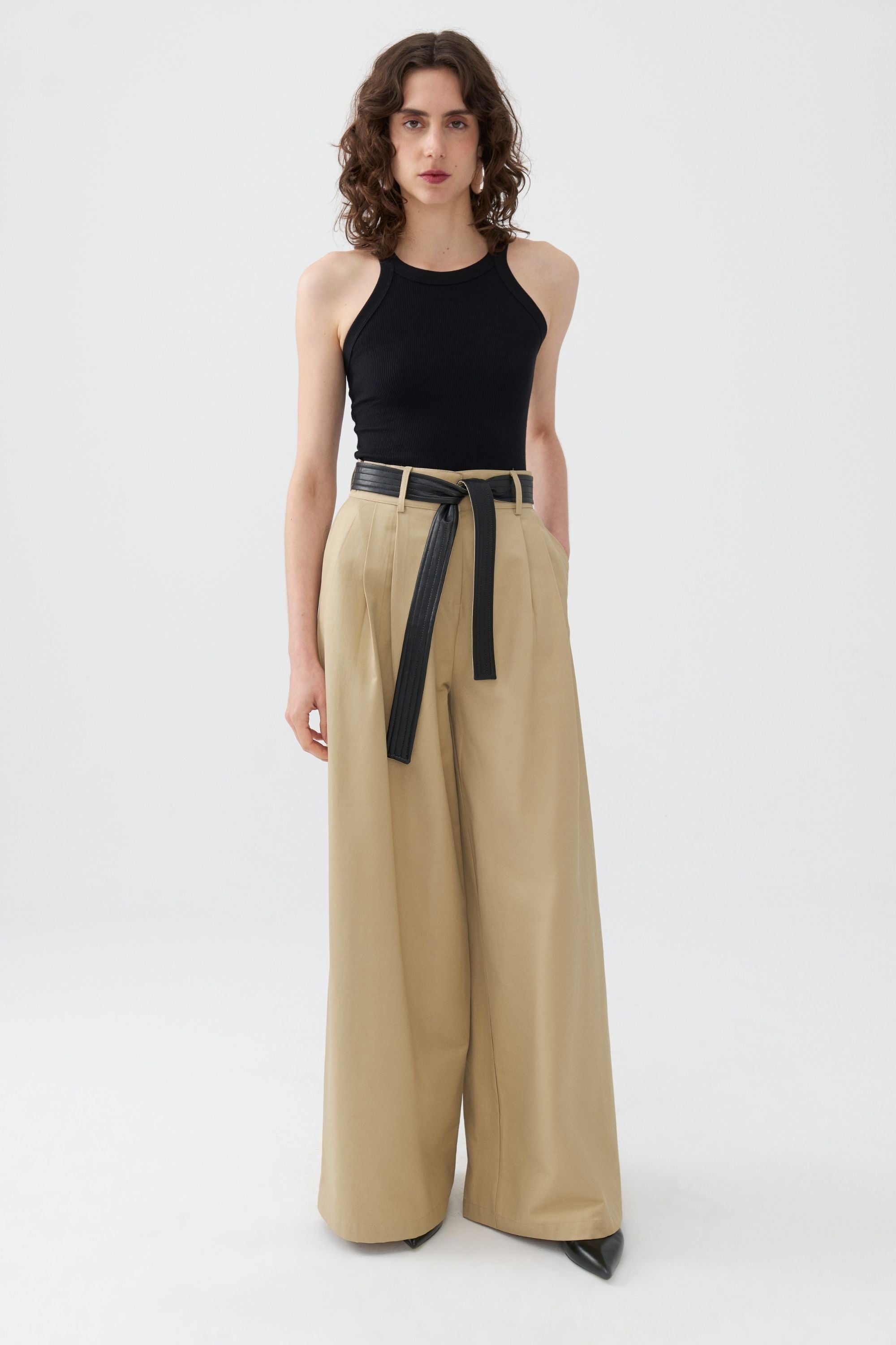 High Waist Pleated Pants