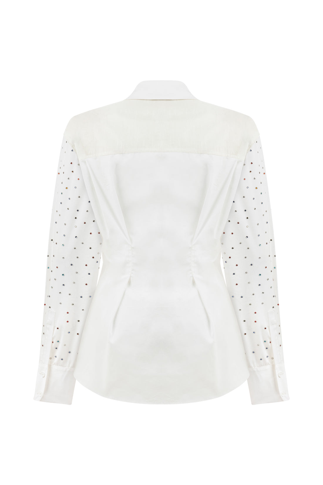 Rhinestone Embroidered Button-Up Shirt