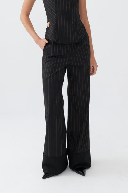 High Waist Striped Pants