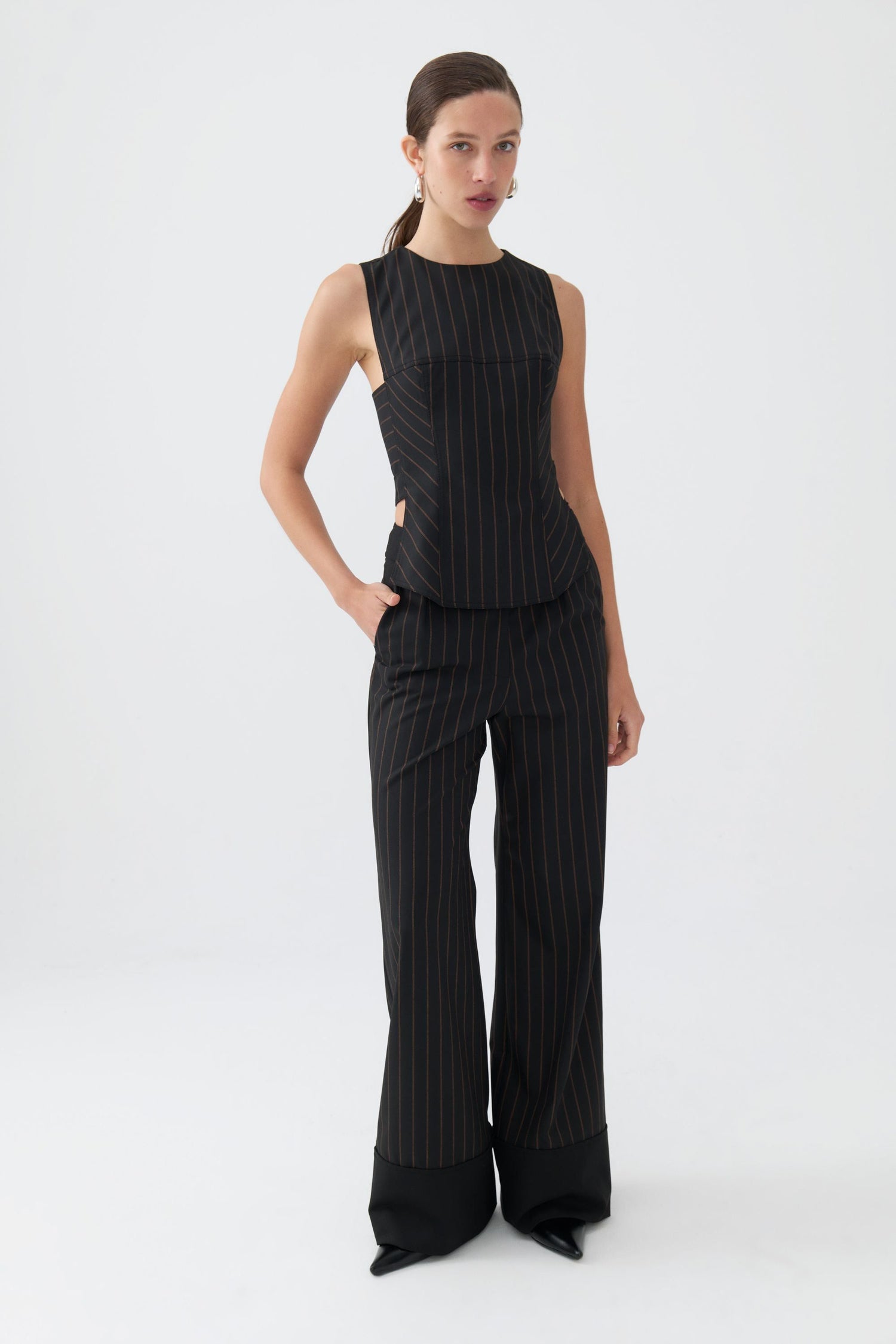 High Waist Striped Pants