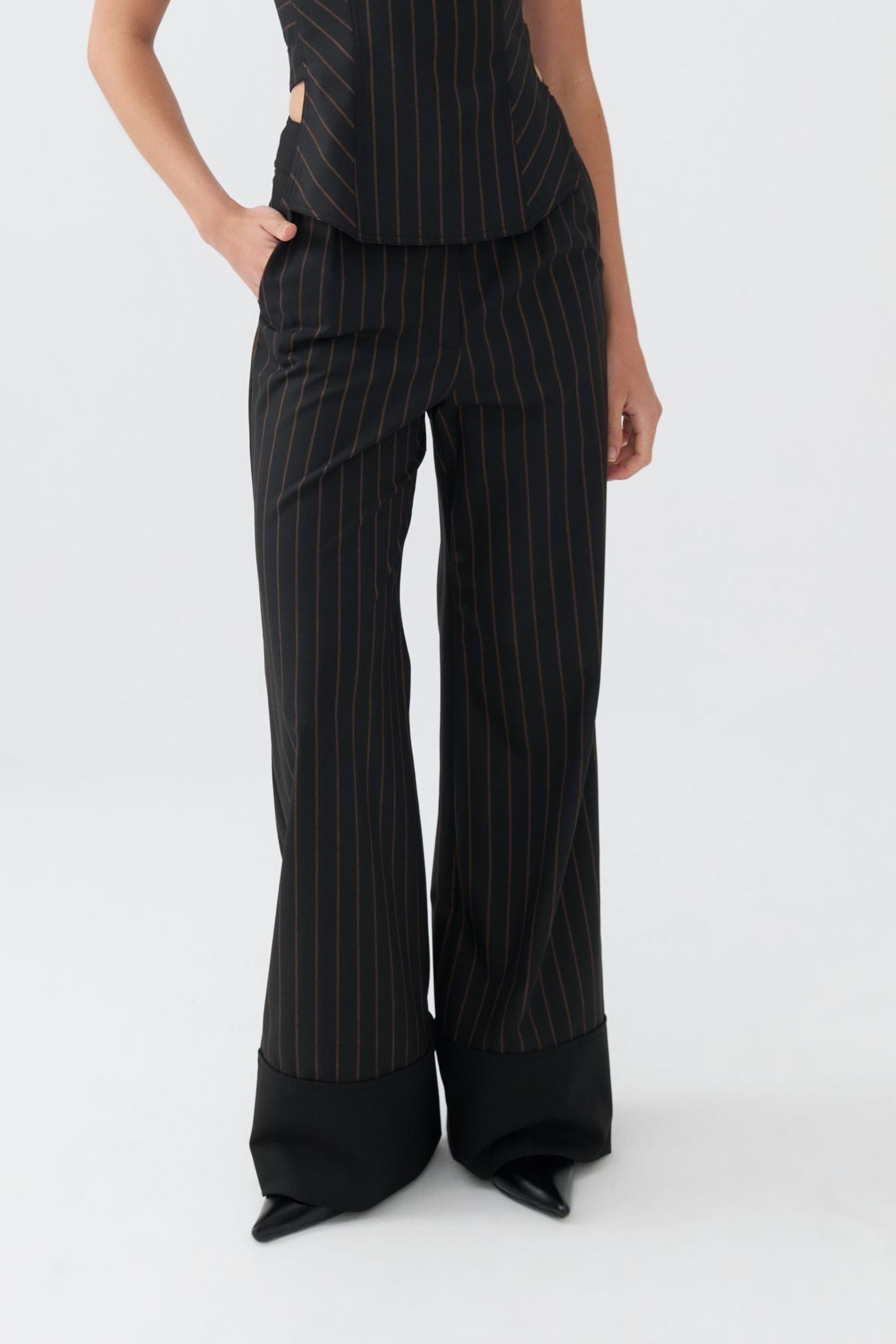 High Waist Striped Pants