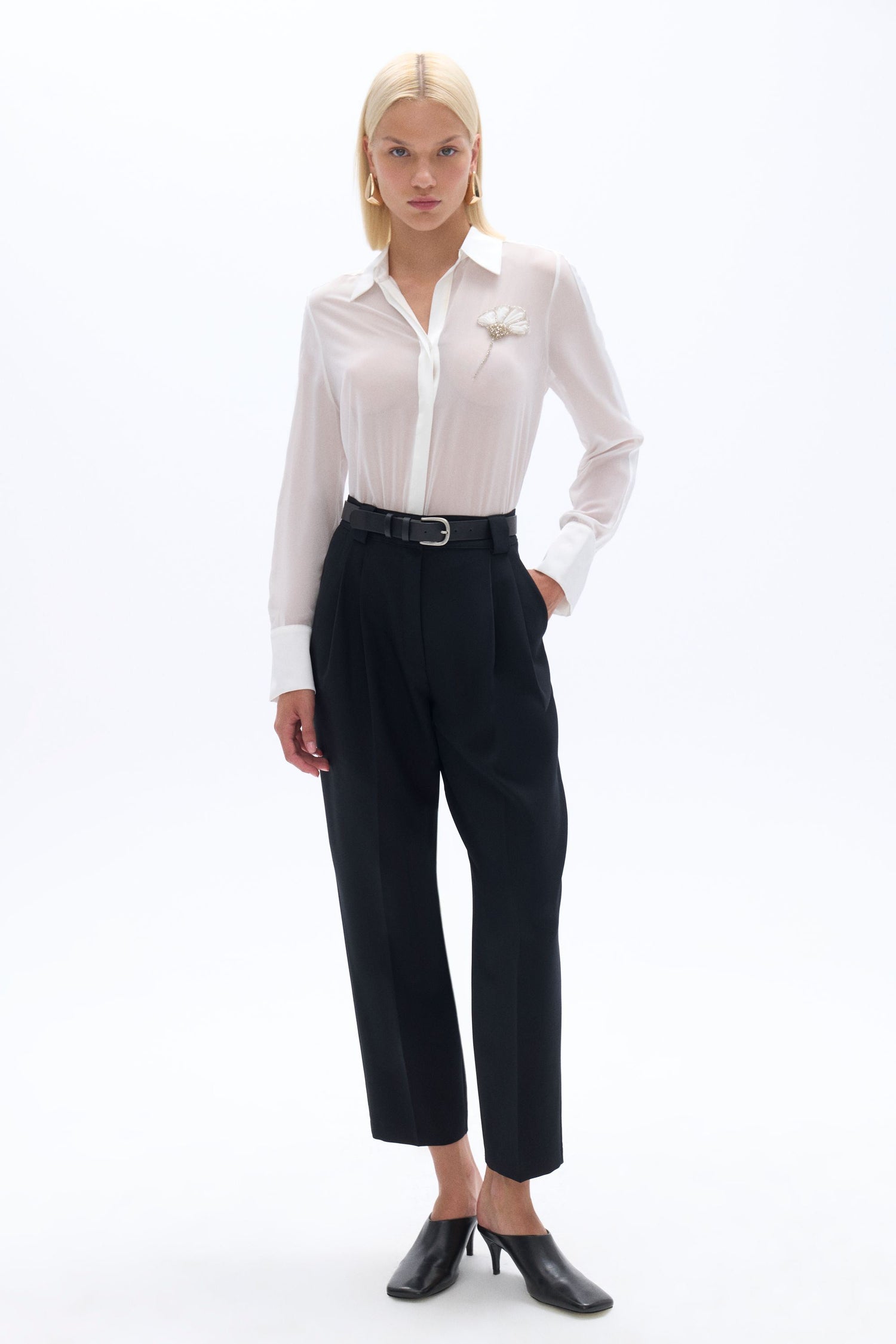 High Waist Pleated Pants