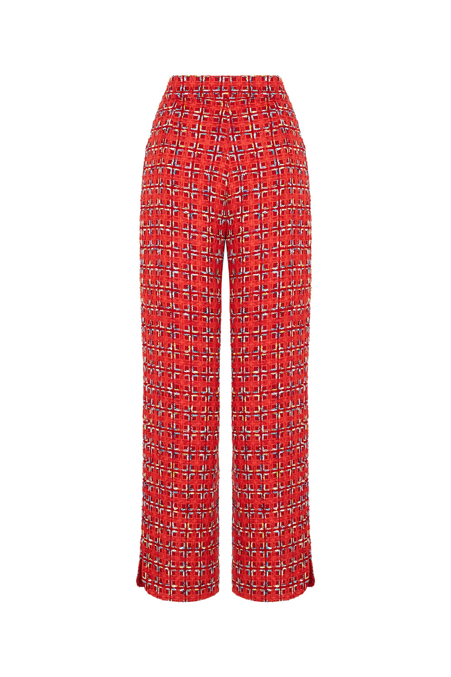 High-Waist Tweed Pants