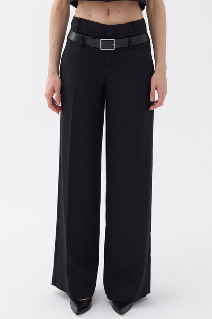 Double Waist Belted Pants