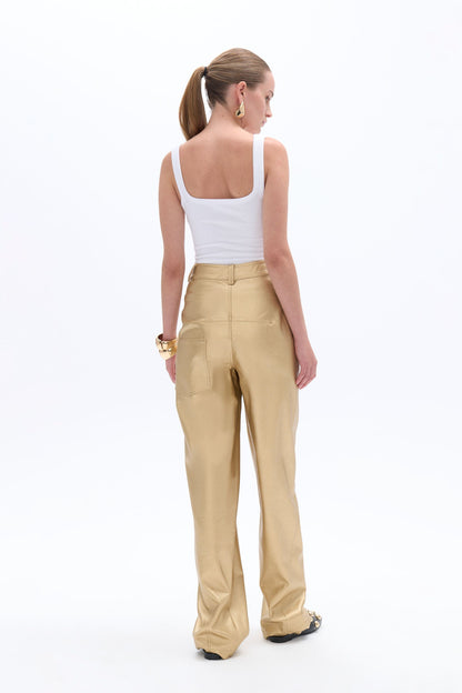 High Waist Faux Leather Pants