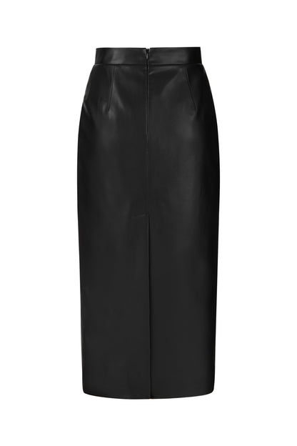 High Waist Faux Leather Skirt