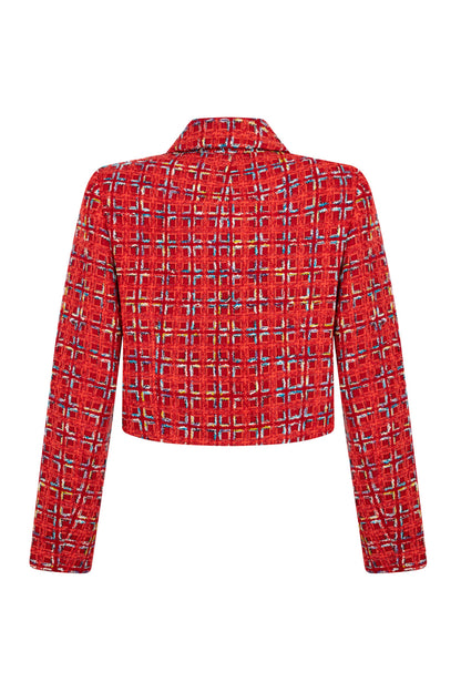 Padded Shoulder Tweed Jacket