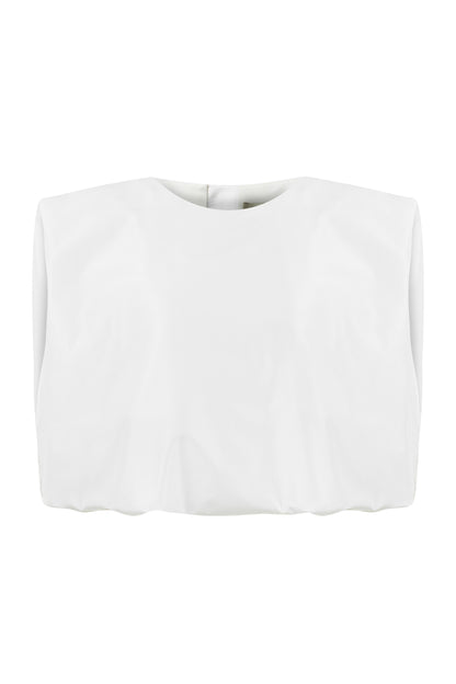 Taffeta Crewneck Blouse