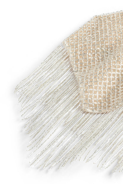 Gold Beaded Tassel Detailed Crop Top