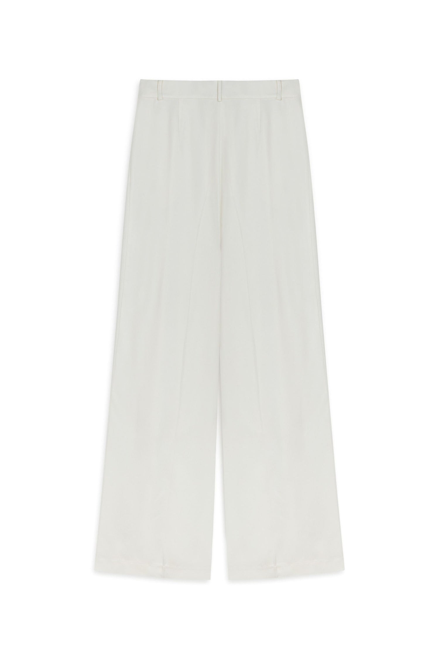 Ecru Low-Rise Asymmetric Placket Detail Pants