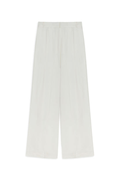 Ecru Low-Rise Asymmetric Placket Detail Pants