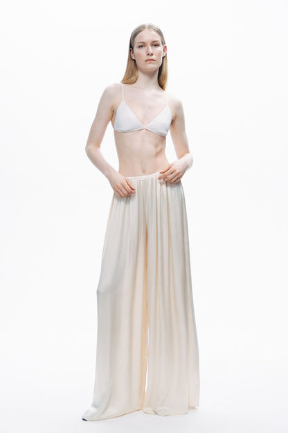 Powder Pink Flowy Wide-Leg Pants