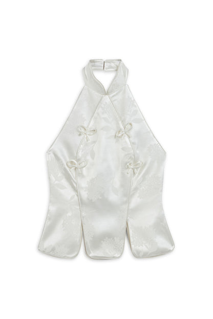 Ecru Blouse with Bow Detail