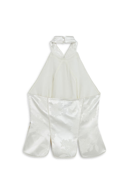 Ecru Blouse with Bow Detail
