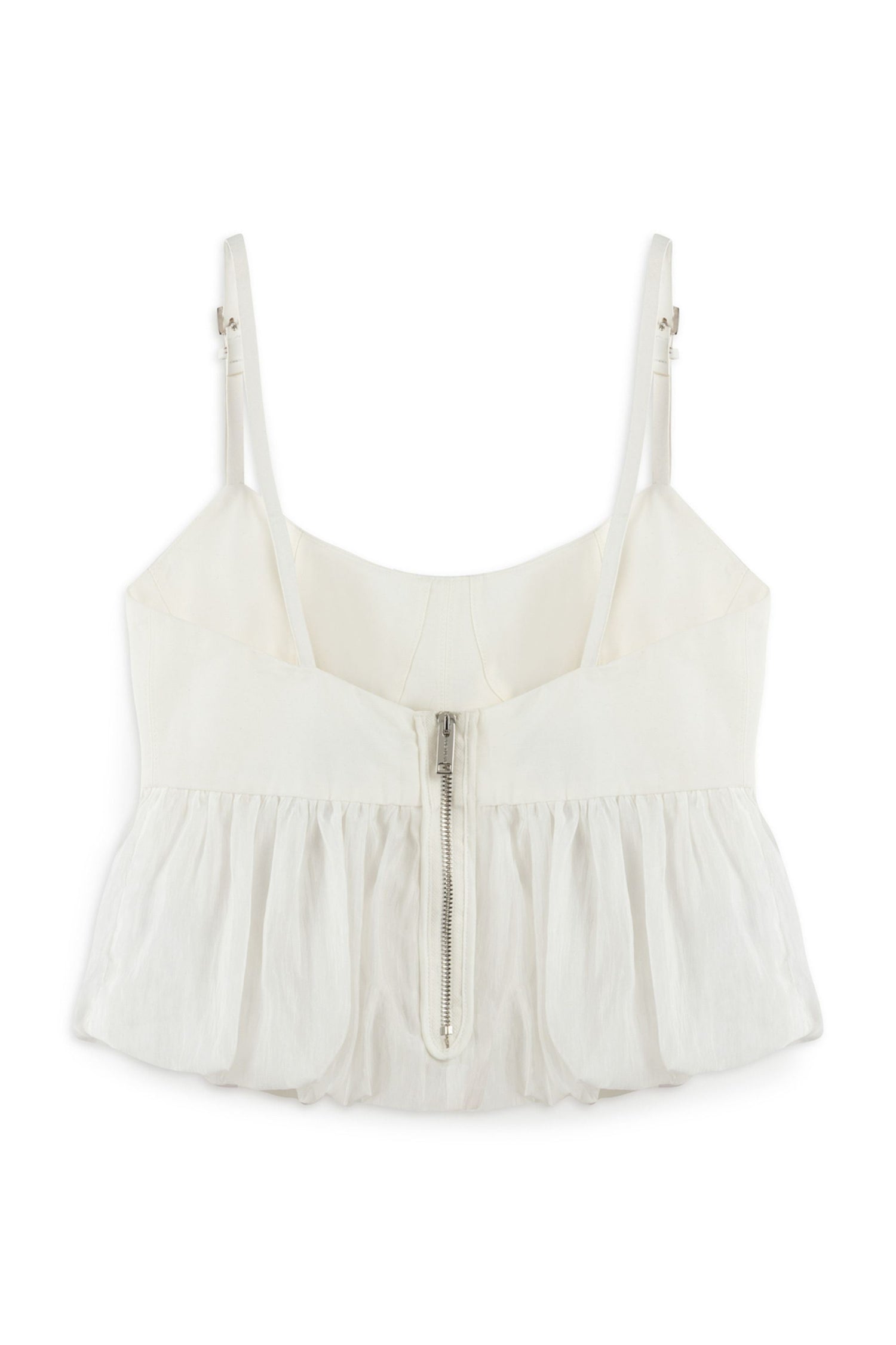 Ecru Belt Strap Detailed Crop Top