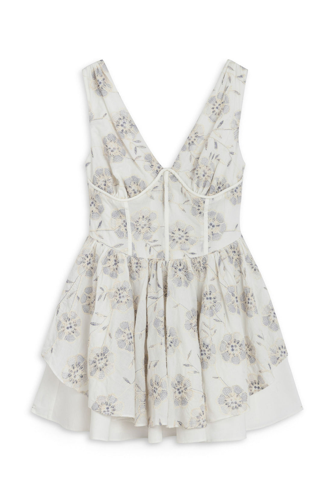 Corset Look Broderie Mini Dress