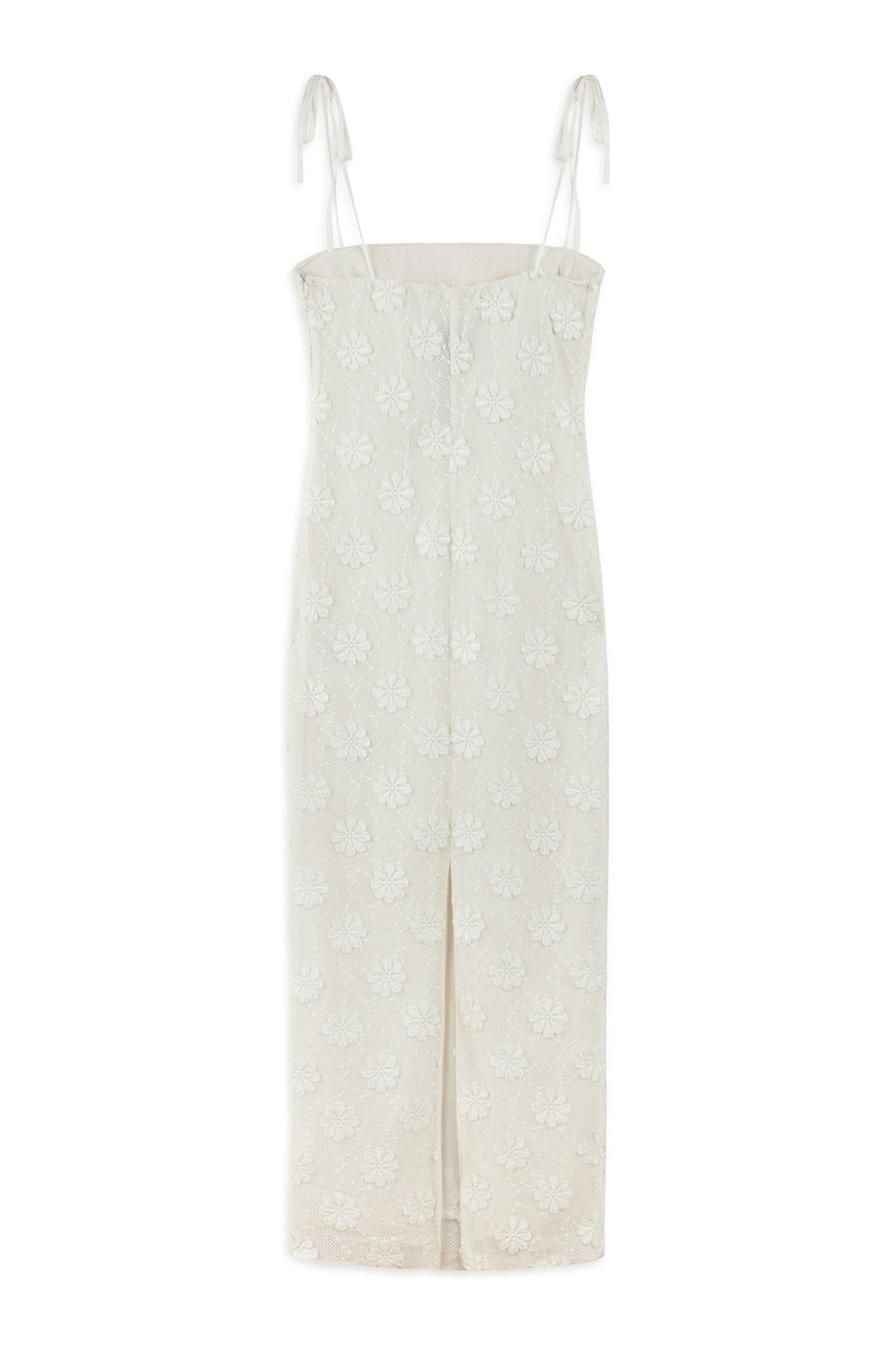 Ecru Stone Embroidered Dress