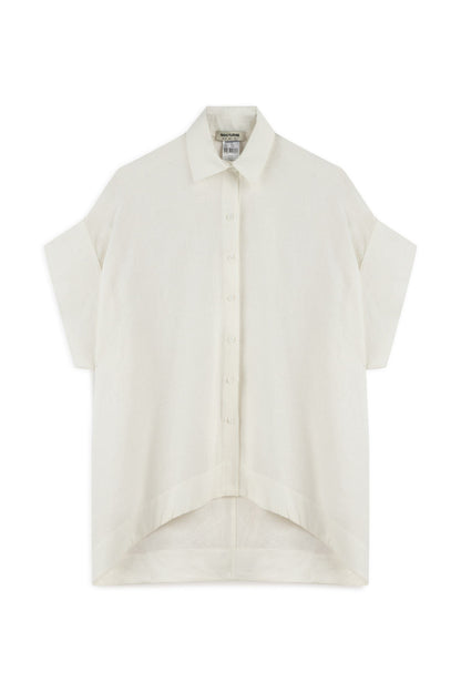 Ecru Flowy Linen Shirt