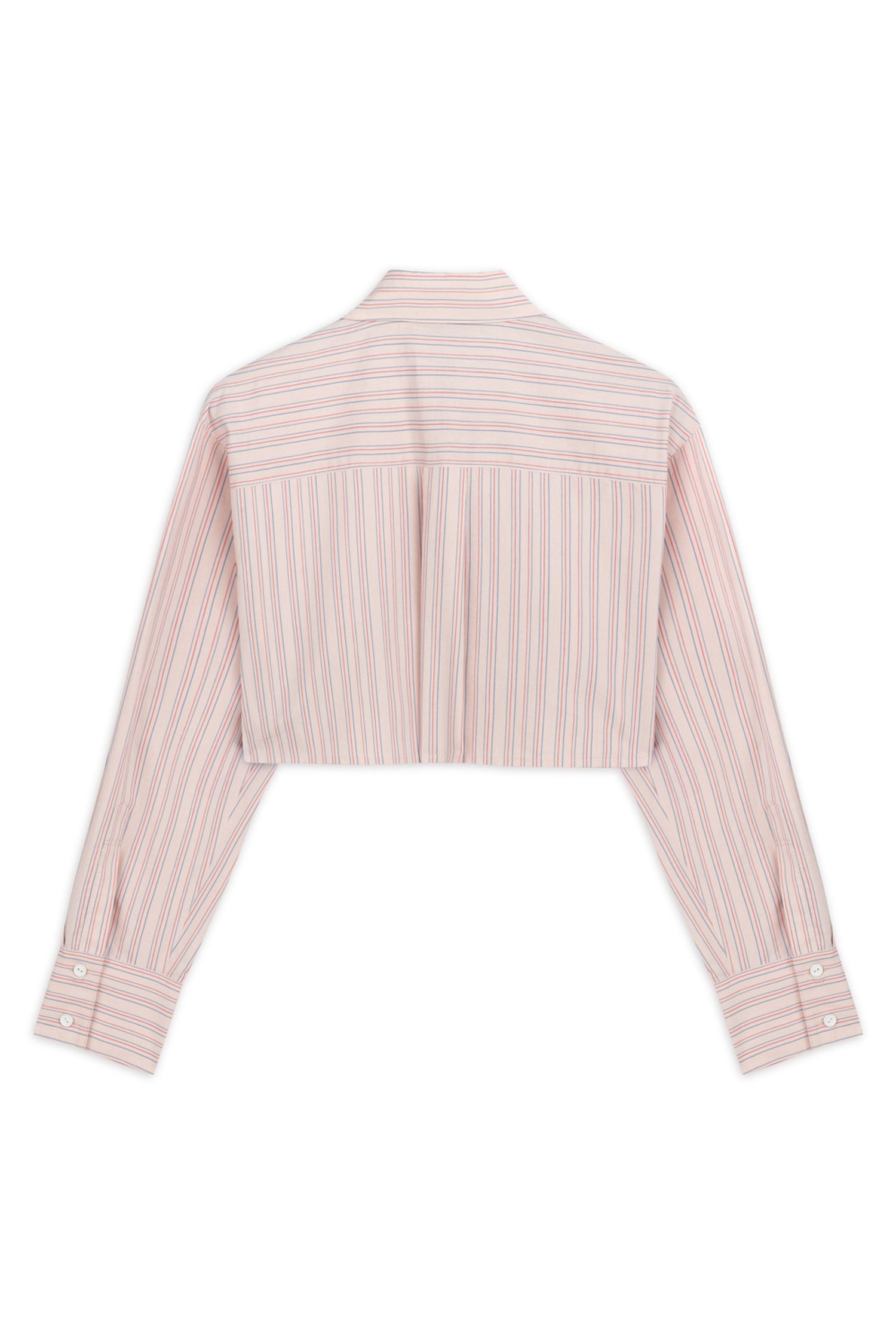 Pink Striped Crop Shirt