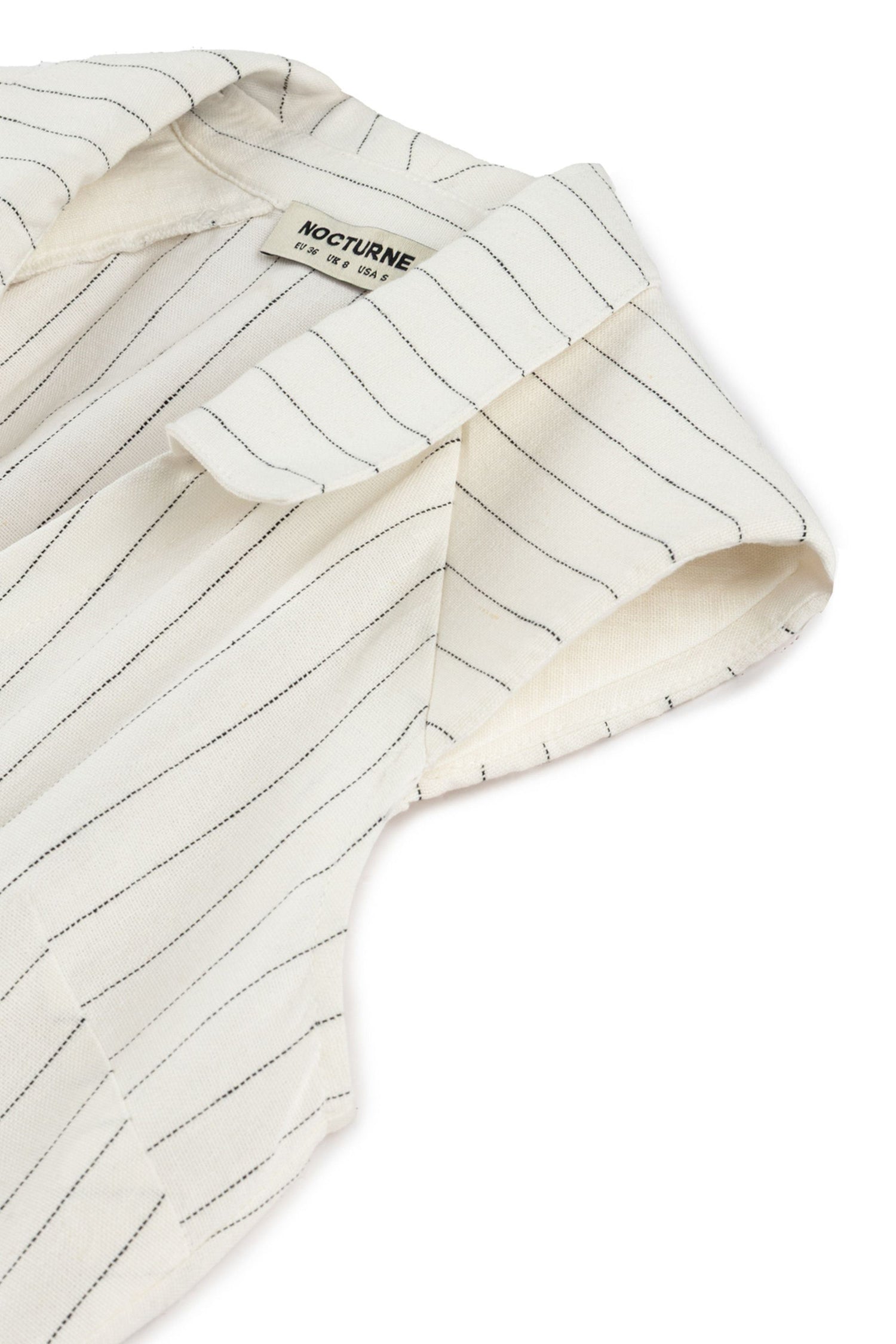 Sleeveless Linen Blend Shirt with Shoulder Pads