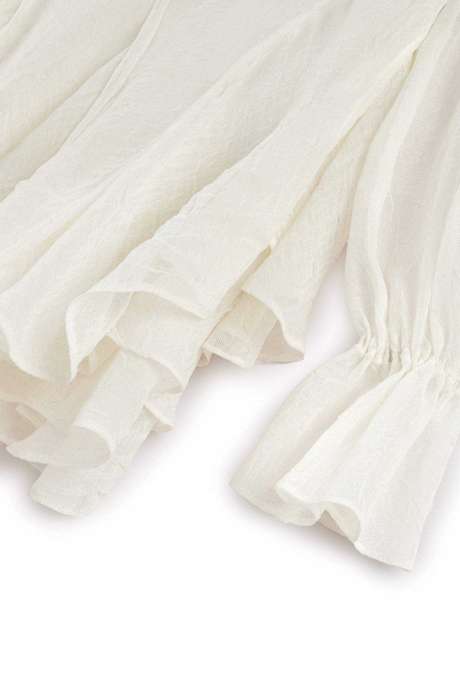 Ecru Ruffle Mini Dress
