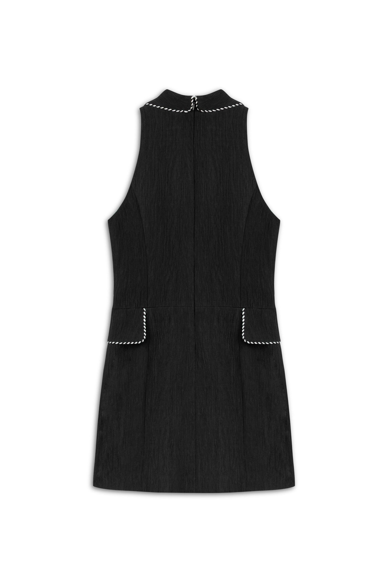 Black Pearl Accessory Buttoned Mini Dress