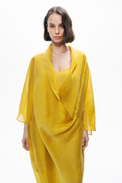 Yellow Oversized Midi Dress
