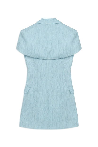 Blue Mini Dress with Bolero Detail