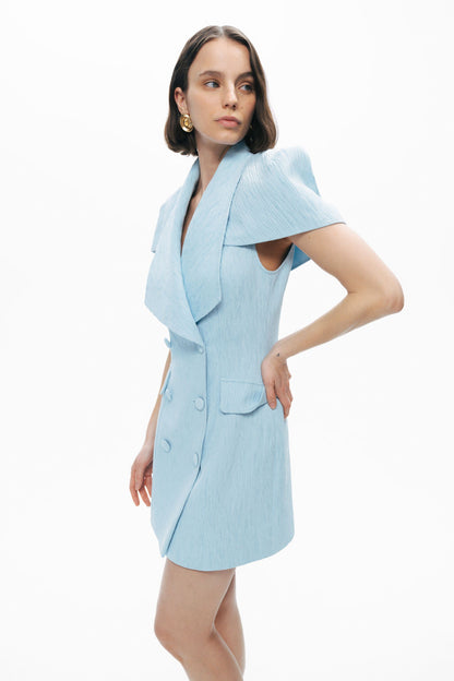 Blue Mini Dress with Bolero Detail
