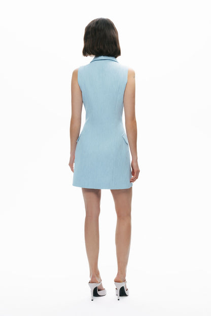 Blue Mini Dress with Bolero Detail