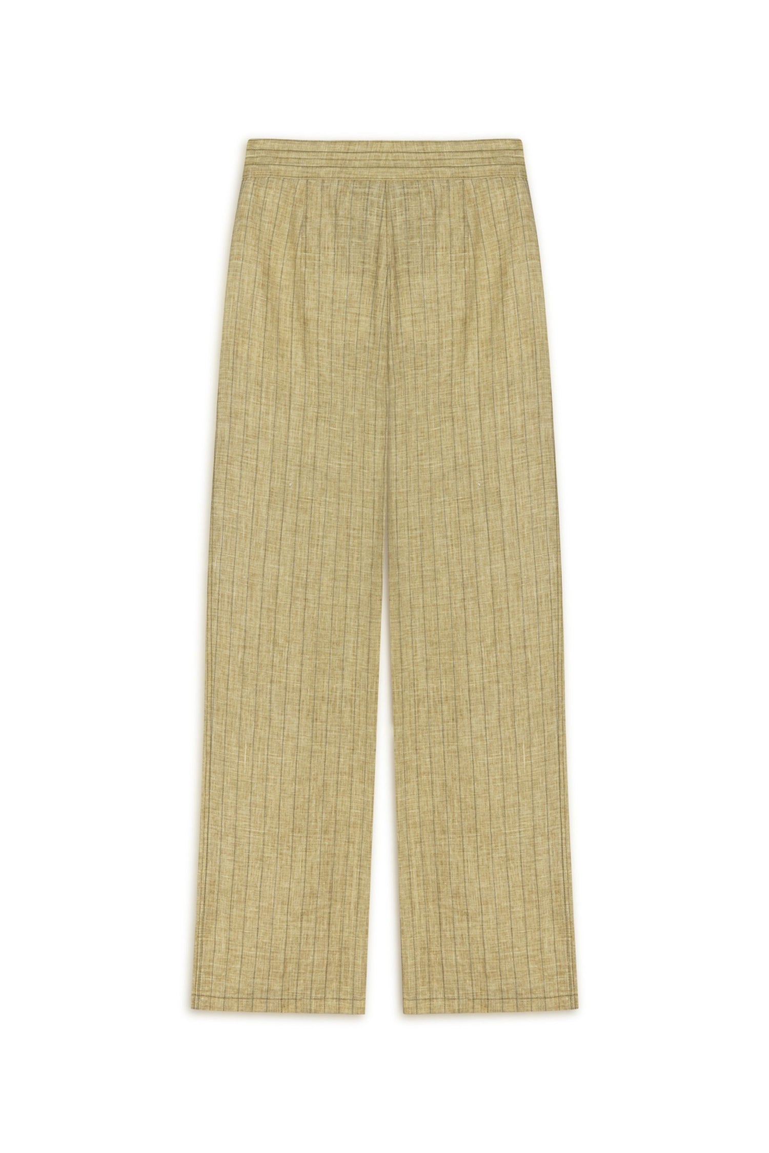 Linen Striped High-Waist Pants