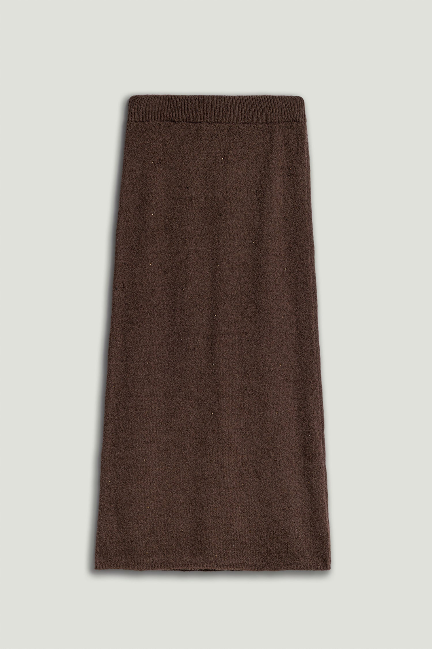 Embellished Ribbed Knit Maxi Skirt