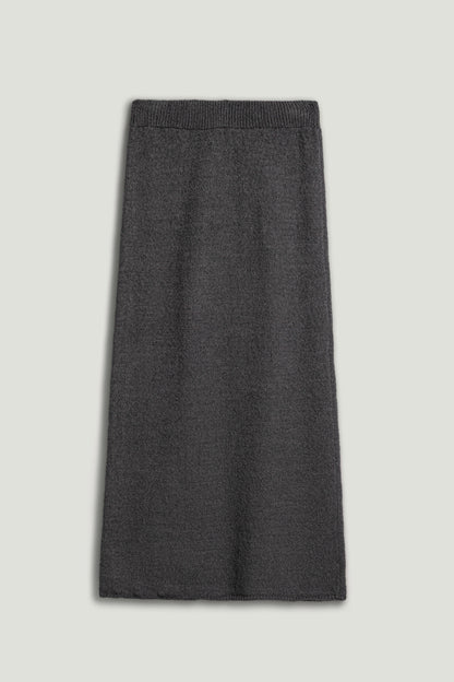 Embellished Ribbed Knit Maxi Skirt