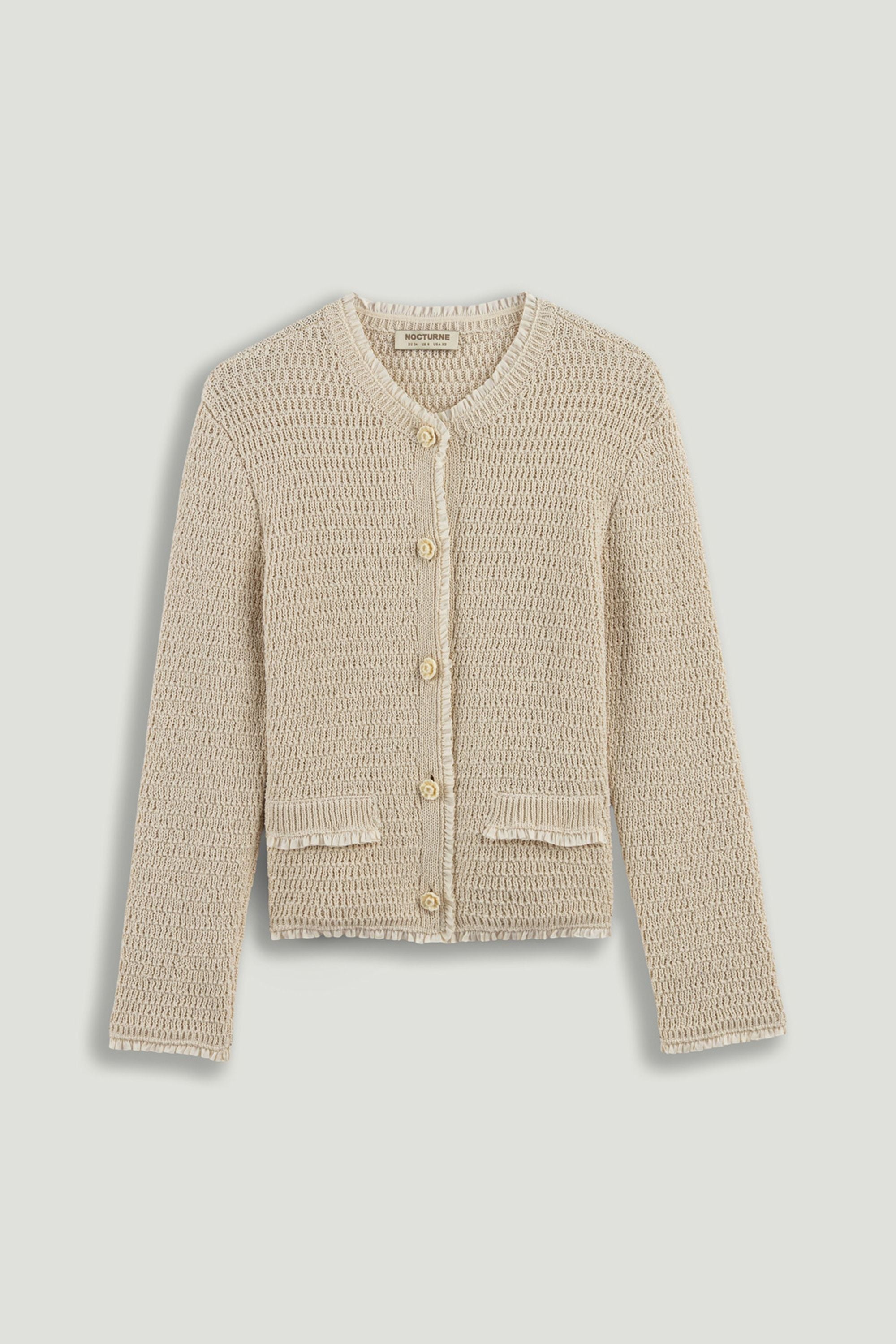 Textured Bouclé Button Cardigan