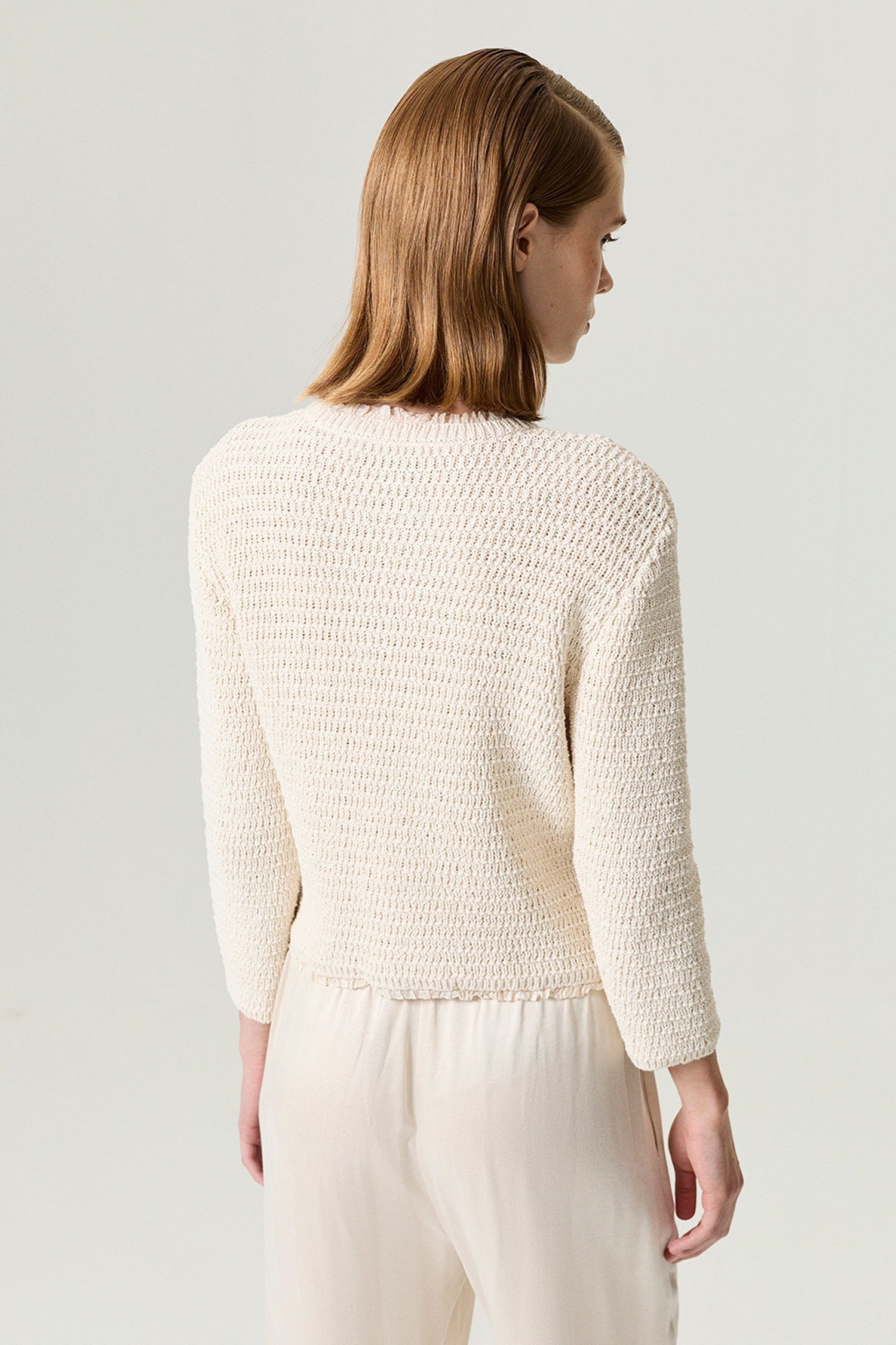 Textured Bouclé Button Cardigan