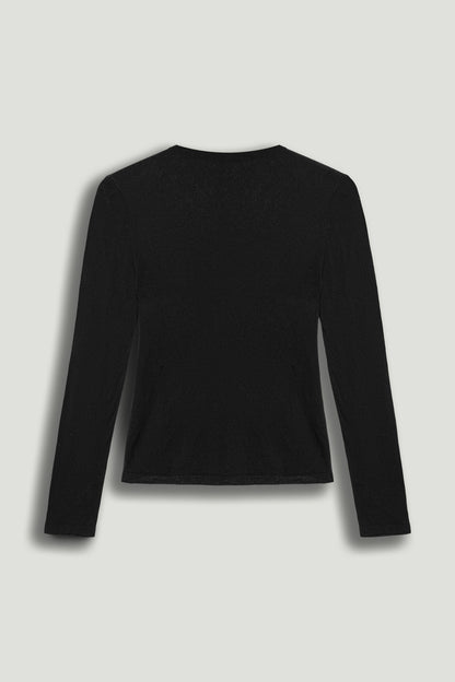 Sheer Crew-Neck Mesh Top