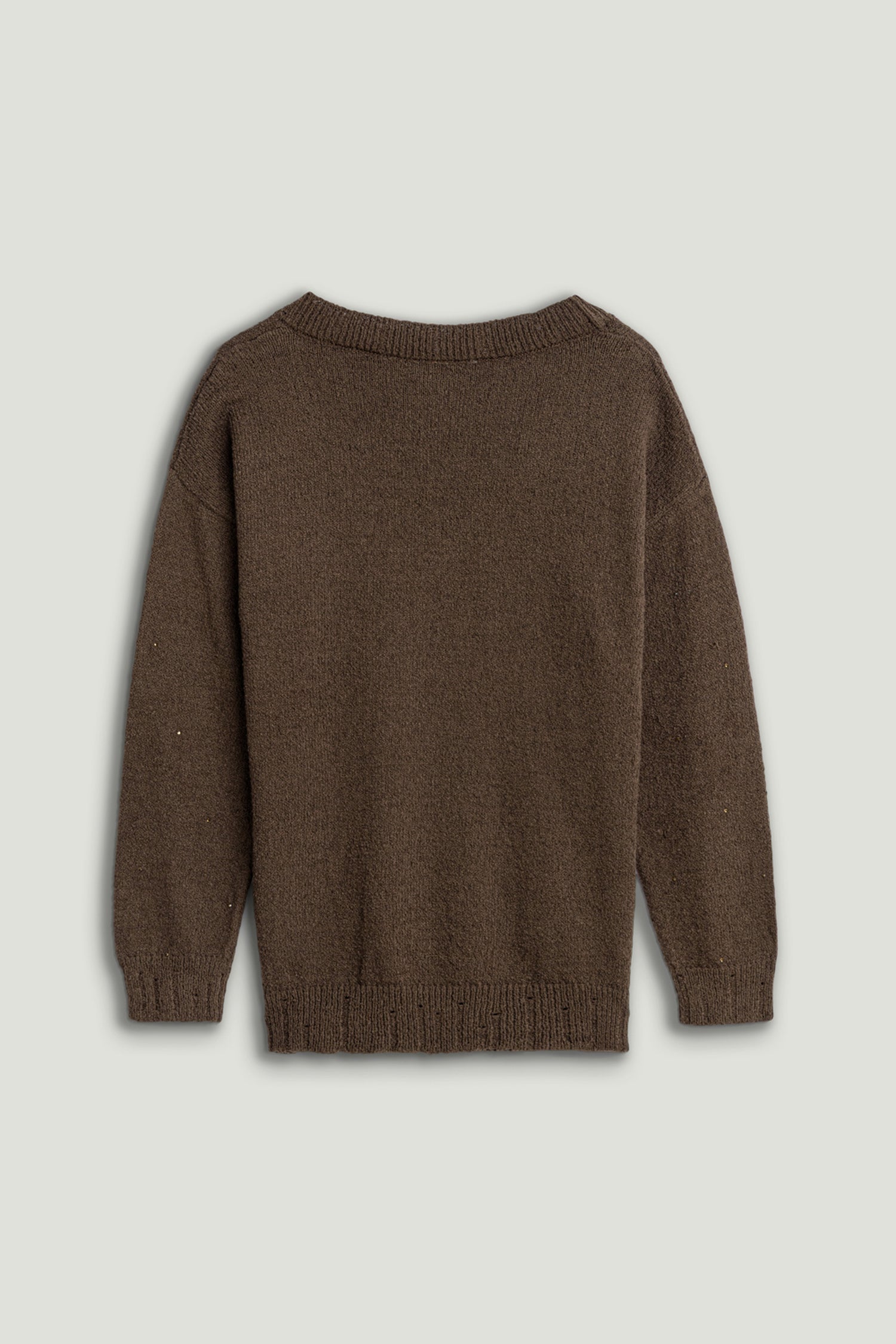 Embellished V-Neck Knit Sweater