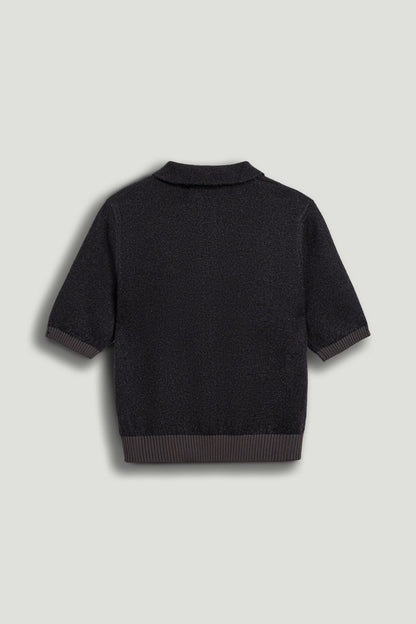 Contrast-Trim Short-Sleeve Cardigan