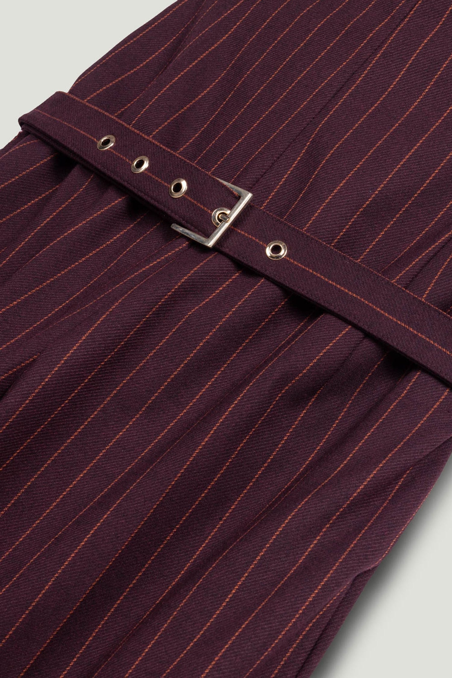 Strapless Pinstripe Belted Jumpsuit